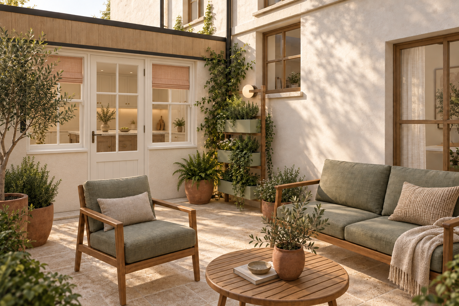 AI-generated 2D courtyard design concept